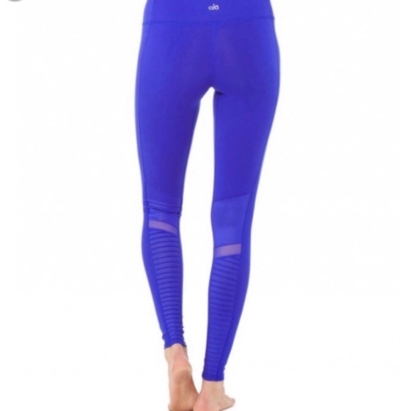 ALO Yoga Pants - ALO YOGA Moto Legging Electric Blue Mid Rise